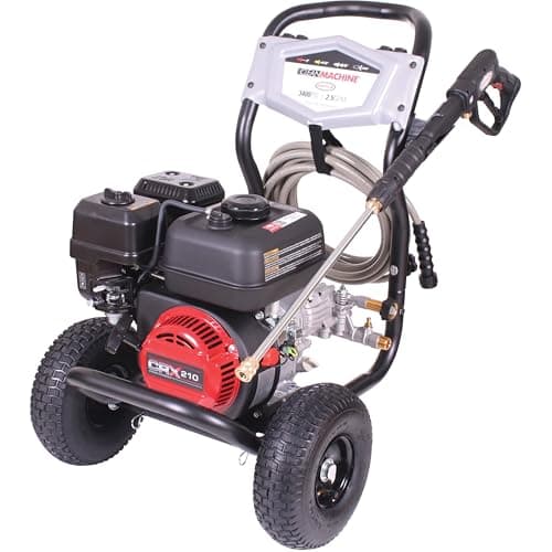 SIMPSON Cleaning CM61083 Clean Machine 3400 PSI Gas Pressure Washer, 2.5 GPM, CRX Engine, Includes Spray Gun and Wand, 4 QC Nozzle Tips, 5/16-in. x 25-ft. MorFlex Hose, 49-State