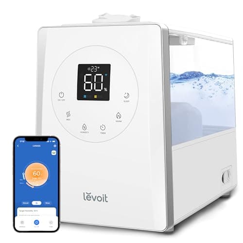 LEVOIT LV600S Smart Warm and Cool Mist Humidifiers for Home Bedroom Large Room, (6L) 753ft² Coverage, Quickly & Evenly Humidify Whole House, Easy Top Fill, App & Voice Control - Quiet Sleep Mode