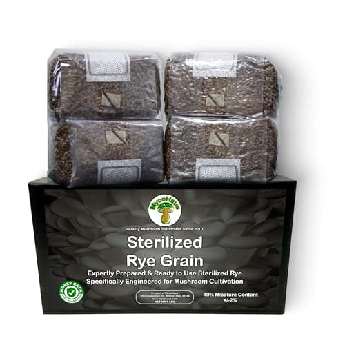 Mushroom Growing Kit with Injection Ports | Sterilized Rye Grain | Magic Indoor Grow Bags for Mushrooms | Home Cultivation Supplies | Without Spores | 1 Pound (6 Pack)