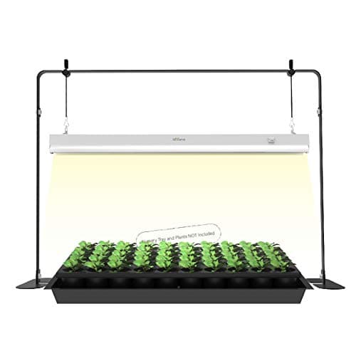 2ft Grow Light for Seed Starting,LED Grow Lamp for Indoor Plants,Seedling Grow Light with Stand,Seed Starter Light Kit with Natural White Spectrum,Height Adjustable,Iron Frame,ON-Off Switch