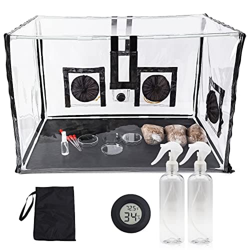 Large Still Air Box Mushroom Mycology Fume Hood Propagation StationsGrow Kit Mushroom Grow Bags Your Monotub Kit Mushroom Planting BagTent for Spores Horticulture Supplies （31.5 * 20.5 * 20.5inch）