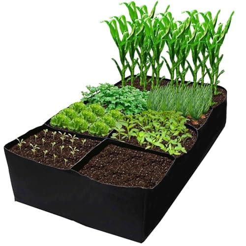 CJGQ Fabric Raised Garden Bed 6x3x1ft Garden Grow Bed Bags for Growing Herbs, Flowers and Vegetables 128 Gallon