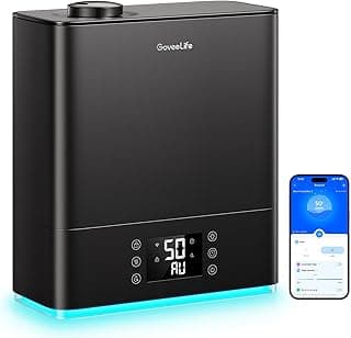 GoveeLife Smart Humidifier for Bedroom Large Room, Top-Fill Cool Mist 6L Humidifier, Auto Mode, App & Voice Control, 60H Runtime, RGB Nightlight, WiFi Air Humidifier for Baby Plants, Black