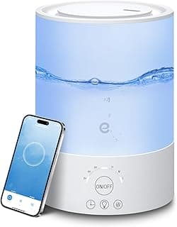 Esemoil Humidifiers for Bedroom, for Large Room, 2.5L Top Fill Cool Mist Humidifiers for Baby, Plants, Smart WiFi Air Humidifier with Diffuser and Nightlight, 28dB, 24H Long Runtime, Work with Alexa