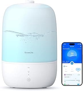 GoveeLife Smart Humidifiers for Bedroom, 3L Top Fill Cool Mist Humidifiers with Essential Oil Diffuser, Humidity Control, WiFi Air Humidifier with Night Light, for Baby, Plants, Home, Work with Alexa