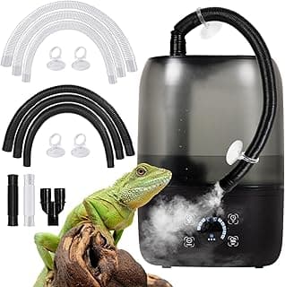 OIIBO Reptile Humidifier with Timing, 4L Large Digital Reptile Fogger Terrarium Humidifiers with Double Extension Tube Automatic Reptile Misting System