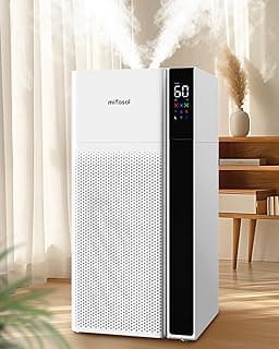 Warm and Cool Mist Humidifier Large Room, 5.3Gal/20L Whole House Humidifiers for Home, Quickly & Evenly Humidify Larger Areas, Top Fill, Dual Mist Nozzles and Atomizers, Office Plants, White